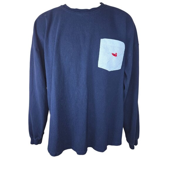 Southern Marsh Mens Navy Long Sleeve Pocket T-Shirt Large - Picture 1 of 8